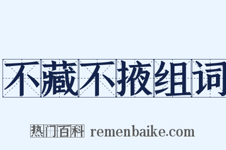 不藏不掖组词是什么意思的图片